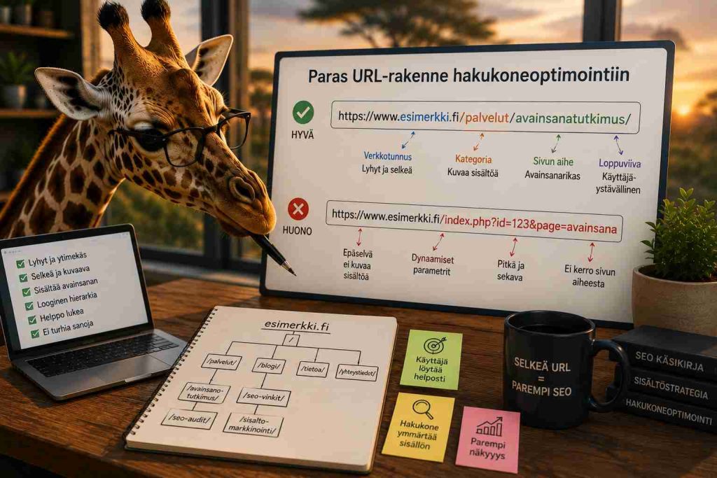 Paras URL rakenne kuvattuna